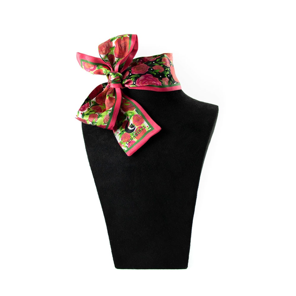 Mini Foulard 100 Roses | Satin de Soie – Image 3