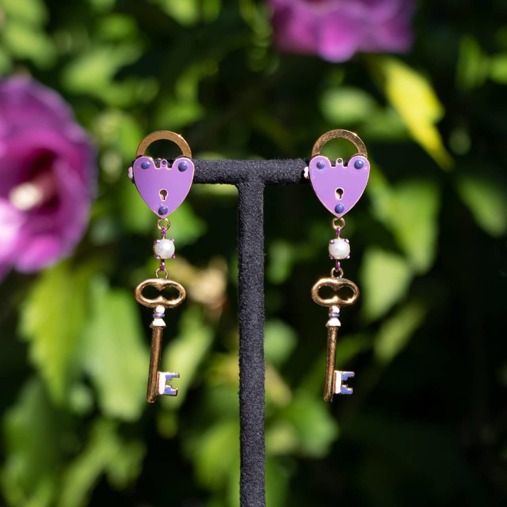 Boucles d'oreilles La Clé de mon Coeur (Perle) – Image 2