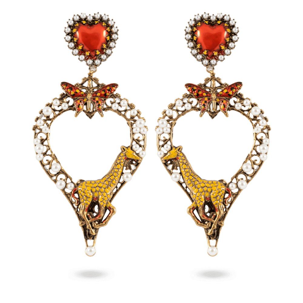 Boucles d'oreilles Girafe au Grand Coeur