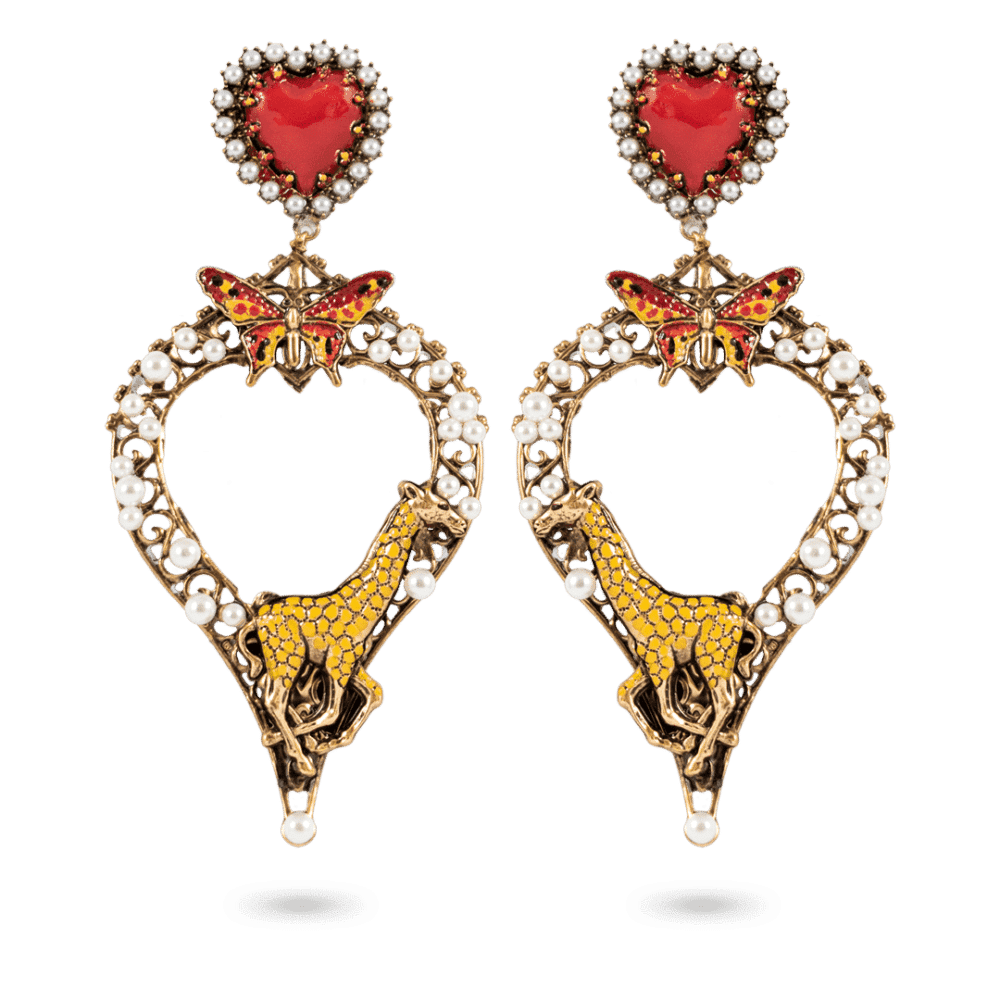 Boucles d'oreilles Girafe au Grand Coeur