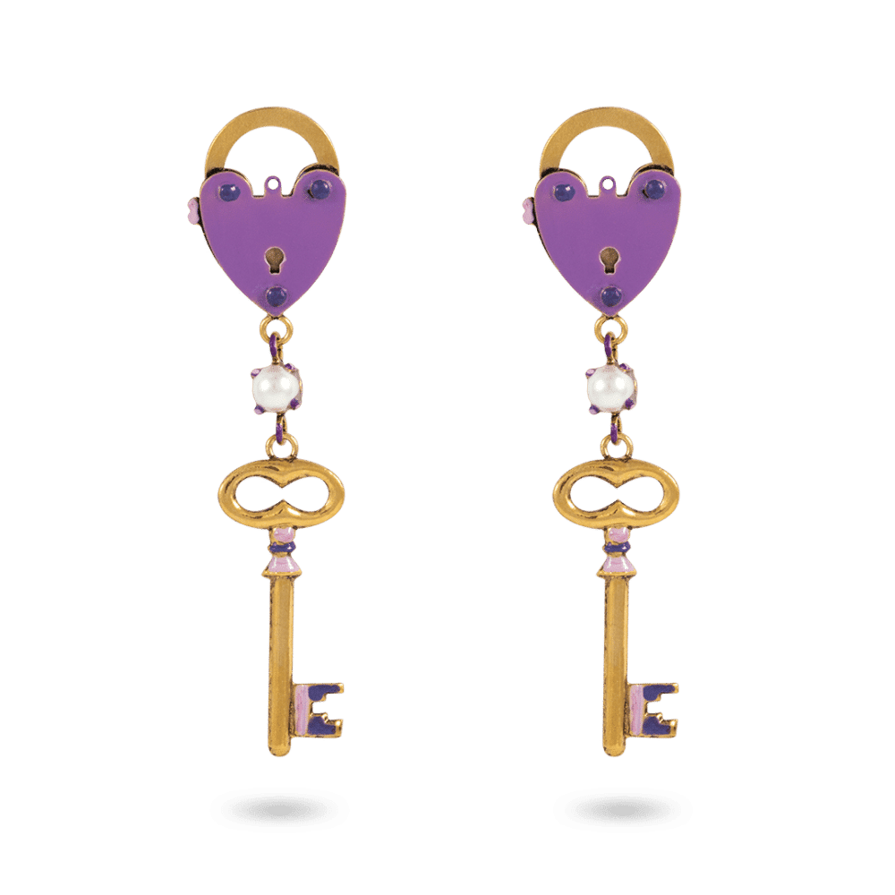 Boucles d'oreilles La Clé de mon Coeur (Perle)