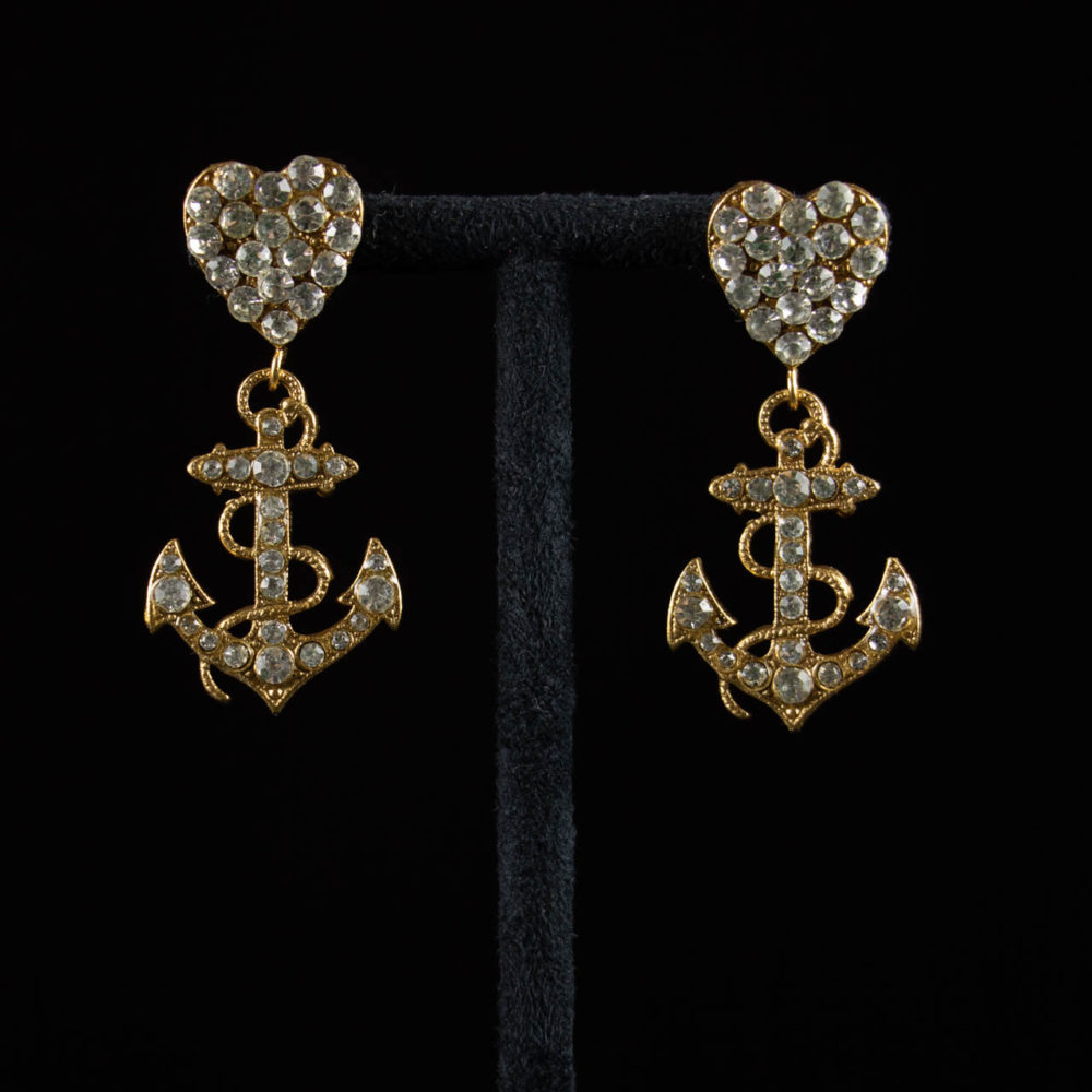 Boucles d'oreilles Ancre cristaux Swarovski