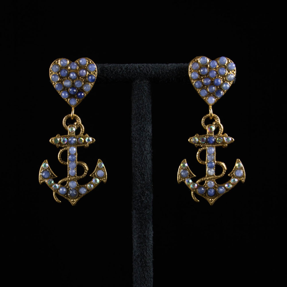 Boucles d'oreilles Ancre Bleu