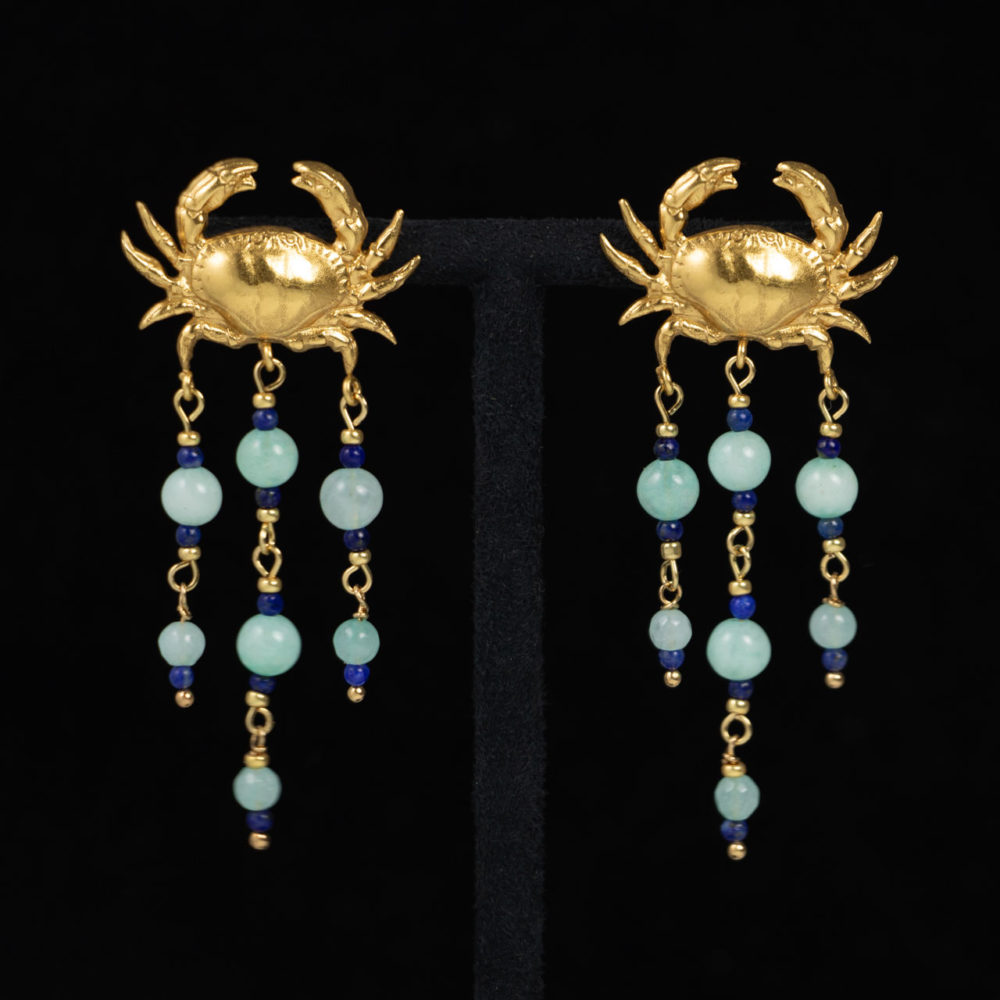 Boucles d'oreilles Crabe Bleu