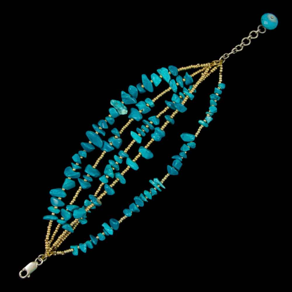 Bracelet de perles en turquoise – Image 2