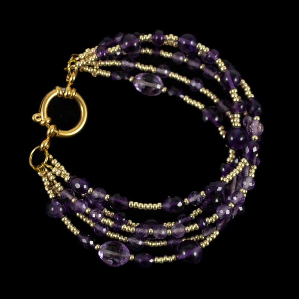 Bracelet de perles en améthyste