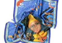 Foulard Montagne Suisse (Bleu) | Carré de Soie